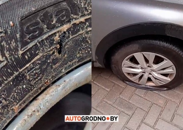 Авто утонул во дворах: строители забыли обозначить глубокую яму в Гродно Авто утонул во дворах: строители забыли обозначить глубокую яму в Гродно