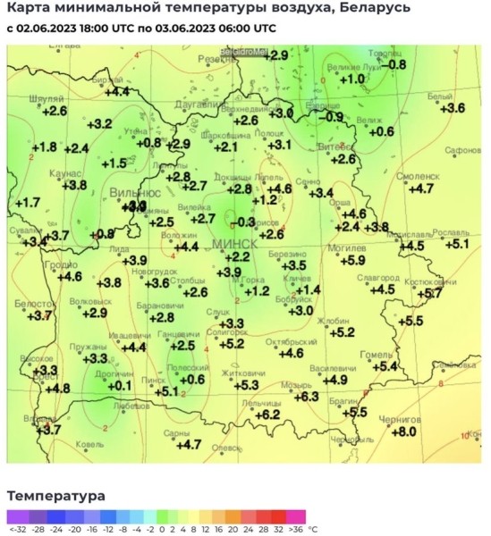 Посмотрели, где в Беларуси был мороз в июне Посмотрели, где в Беларуси был мороз в июне