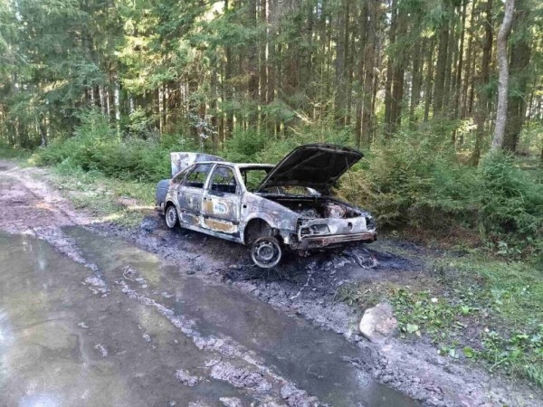 Угнанный Passat нашли сгоревшим в лесу в Витебской области