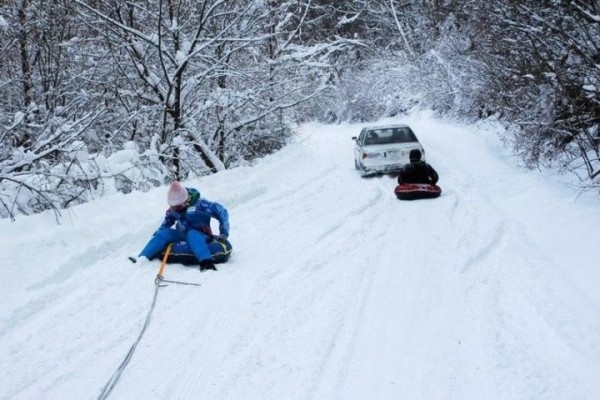 ГАИ: запрещено цеплять тюбинги к транспортным средствам ГАИ: запрещено цеплять тюбинги к транспортным средствам