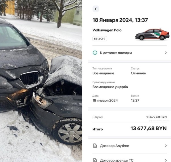 Почти 14 000 рублей. Белоруска удивила штрафом, которым закончилась поездка на каршеринге Почти 14 000 рублей. Белоруска удивила штрафом, которым закончилась поездка на каршеринге